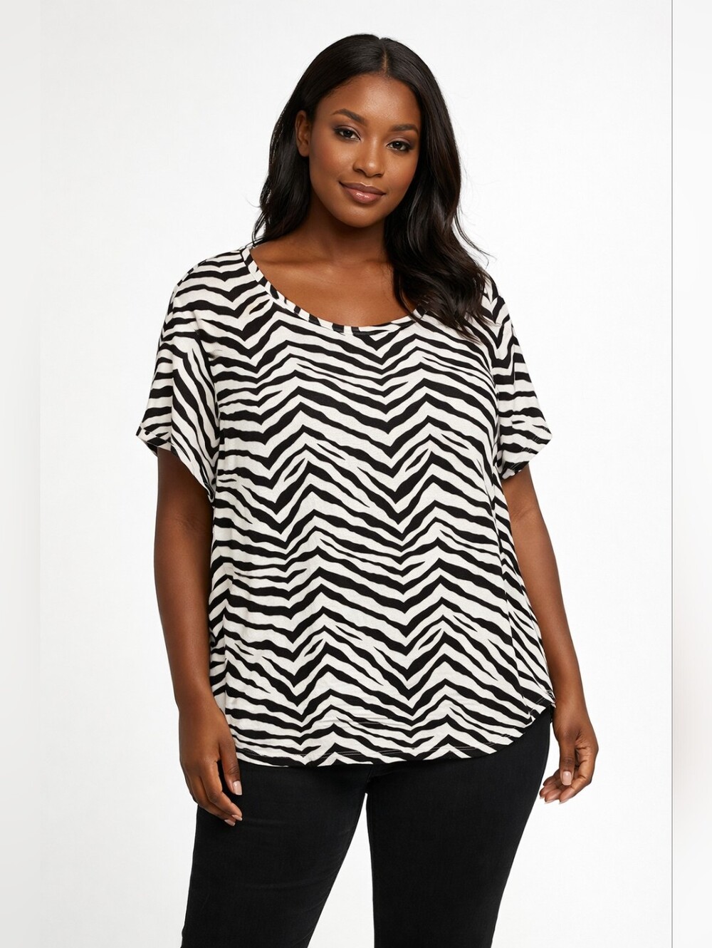 20. Tahari 100% Linen Zebra Print Top Size 1X NWT